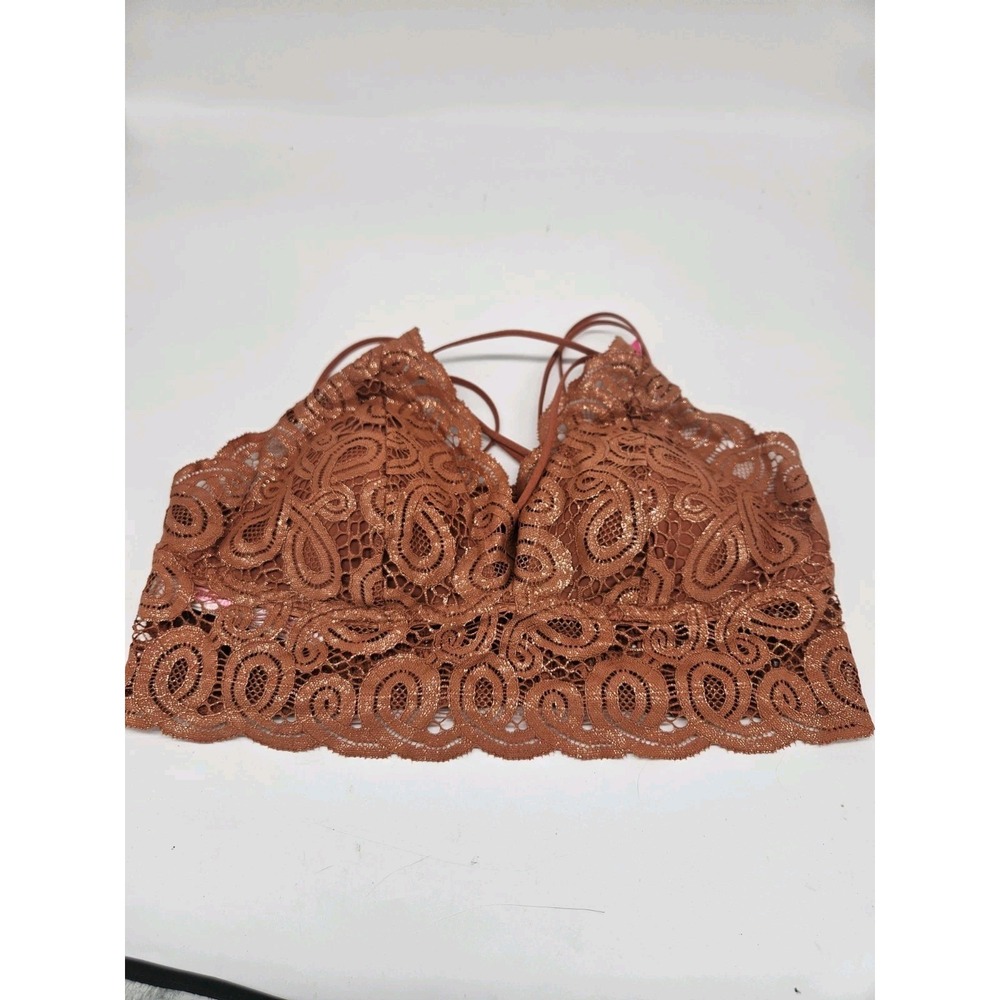 Victoria's‎ Secret PINK  Lace Orange Sparkle Bralette